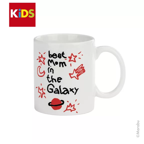 Marabu KiDS Porcelain & Glas filctoll szett - 2 db filc + bögre, fiúknak