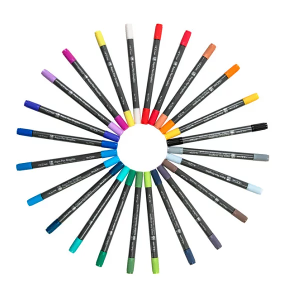 Marabu Aqua Pen Graphix akvarellfilc szett - "Octopy" válogatás, 24 db