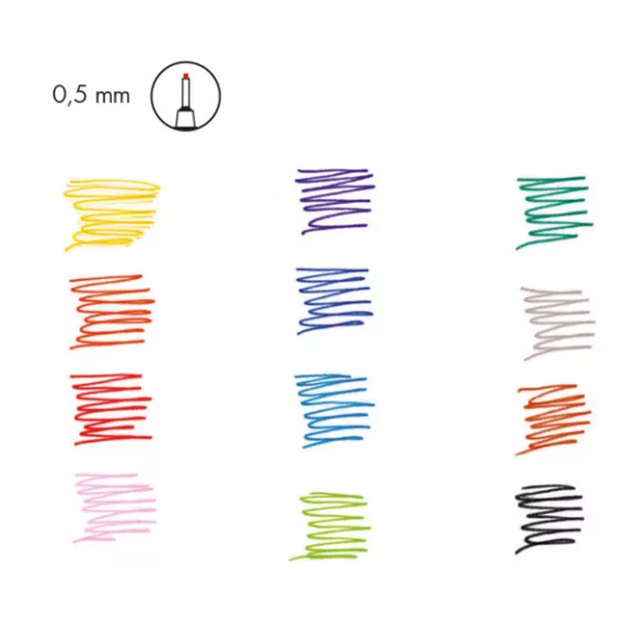 Marabu Fineliner Colour Graphix színes tűfilc szett - "DOODLE SUPREME", 12 db