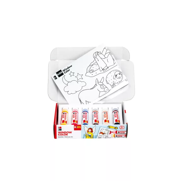Marabu KiDS Window Color üvegmatrica festék szett - "Karácsony", 6 x 25 ml
