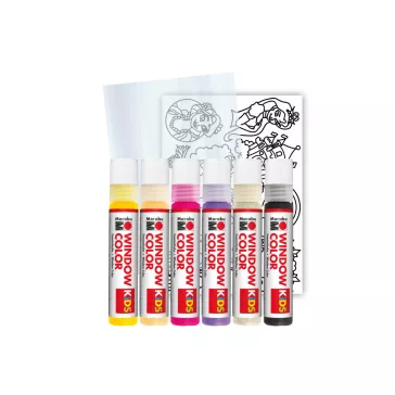   Marabu KiDS Window Color üvegmatrica festék szett - "Hercegnő", 6 x 25 ml