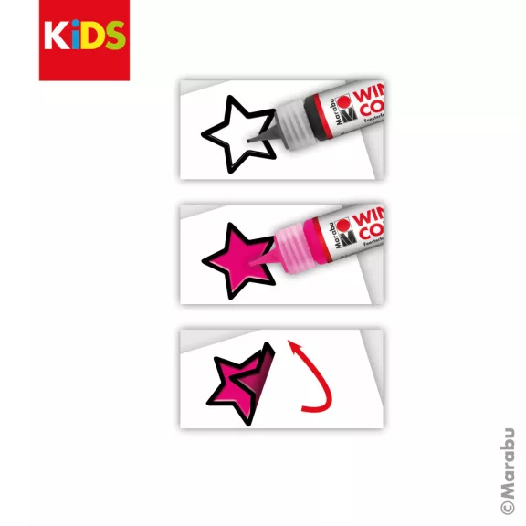 Marabu KiDS Window Color üvegmatrica festék szett - "Hercegnő", 6 x 25 ml