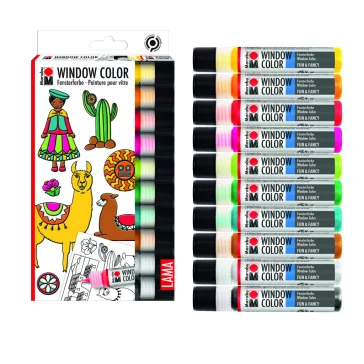   Marabu Window Color üvegmatrica festék szett - "Láma", 10 x 25 ml