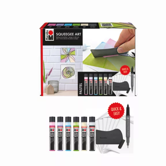 Marabu Acryl Color akrilfesték szett simítóval - 6x25 ml pasztell színek