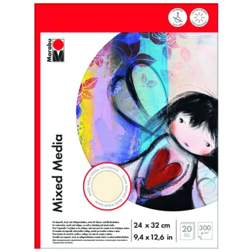   Marabu papír festőtömb vegyes technikákhoz - 24 x 32 cm, 10 lap