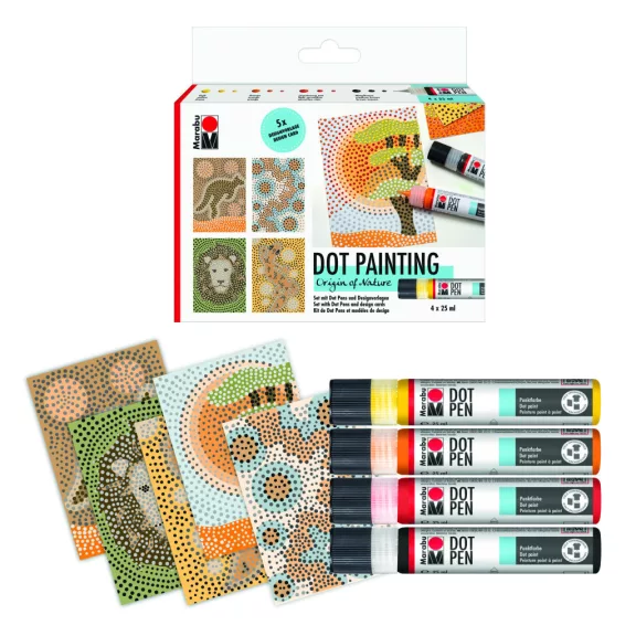 Marabu Dot Pen pontozó festék szett - "Origin of Nature", 9 részes