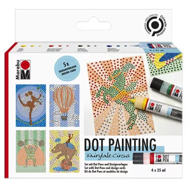   Marabu Dot Pen pontozó festék szett - "Fairytale Circus", 9 részes