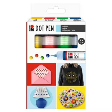 Marabu Dot Pen pontozó festék válogatás - 4 x 25 ml