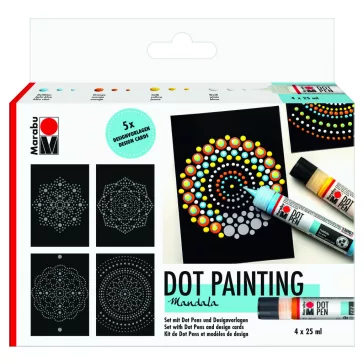   Marabu Dot Pen pontozó festék szett - "Mandala",  9 részes