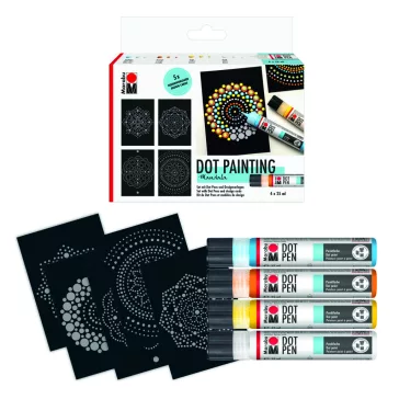   Marabu Dot Pen pontozó festék szett - "Mandala",  9 részes