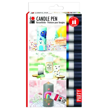   Marabu Candle Pen gyertyafestő toll szett - "Party" válogatás, 10 x 25 ml