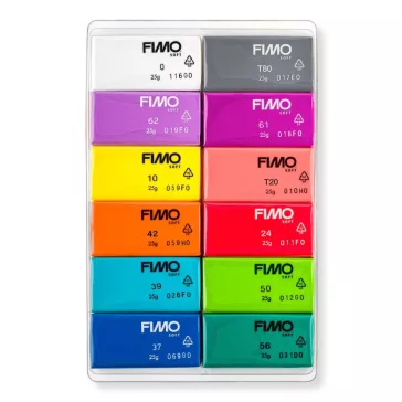   FIMO Soft süthető gyurma készlet - 12 x 25 g, Ragyogó színek