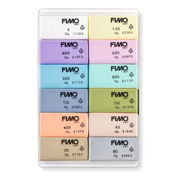   FIMO Soft süthető gyurma készlet - 12 x 25 g, Pasztell színek