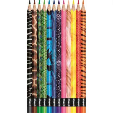   MAPED Color Peps Animal színes ceruza készlet, háromszögletű - 12 db-os