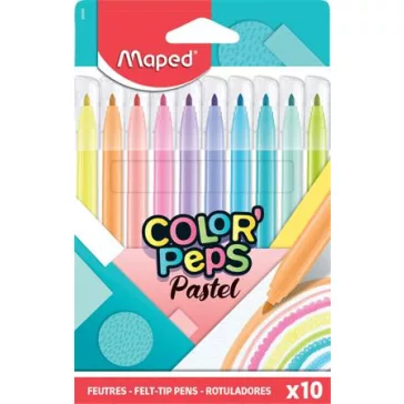   MAPED Color Peps Pastel filctoll készlet, 2,8 mm, kimosható - 10 db-os, pasztell szín