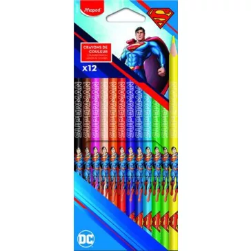   MAPED Superman színes ceruza készlet, háromszögletű - 12 db-os