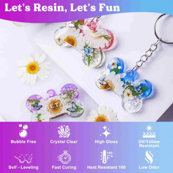Let's Resin epoxi öntőgyanta készlet - 2,4 l, munkaeszközökkel, pigmentekkel