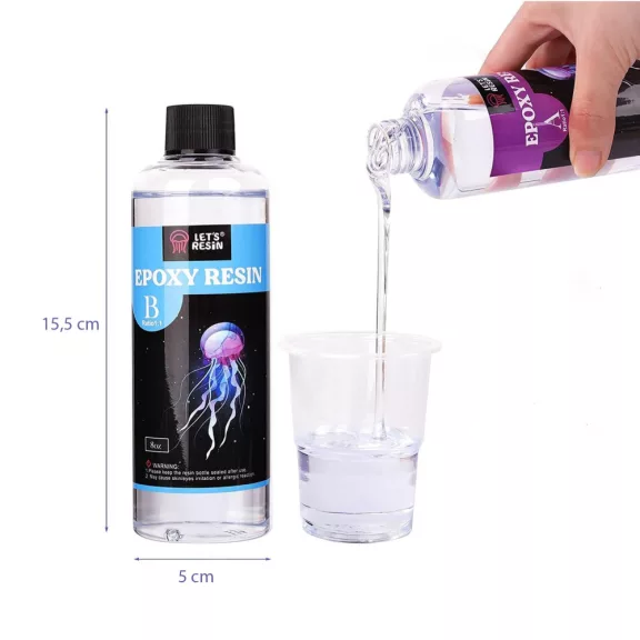 Let's Resin epoxi öntőgyanta alátétkészítő szett - 500 ml, alátét öntőformákkal, színezékekkel
