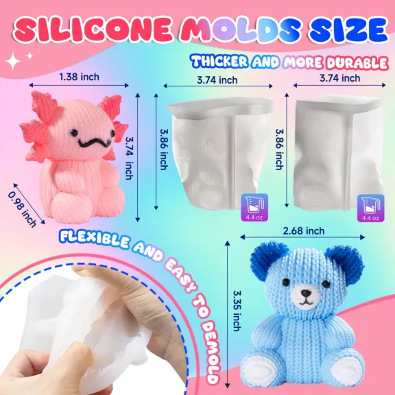 Let's Resin maci és axolotl szilikon öntőforma - 2 db