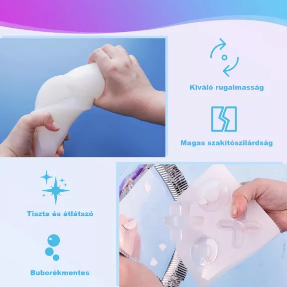 Let's Resin önthető kétkomponensű szilikon - próbakészlet eszközökkel, 230 g