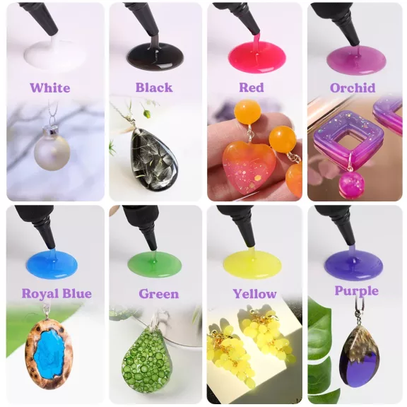 Let's Resin színes UV-gyanta készlet - 12 szín, 12 x 20 g