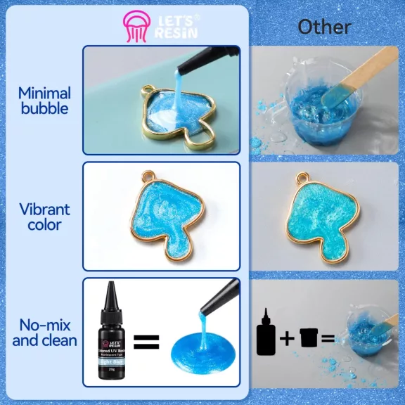 Let's Resin színes UV-gyanta készlet - gyöngyház színek, 10 x 20 g