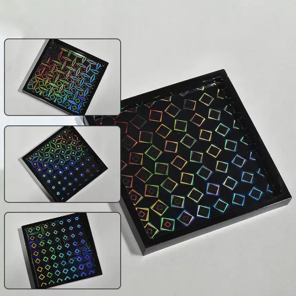 Szilikon öntőforma - hologramos alátét, négyzet 2.