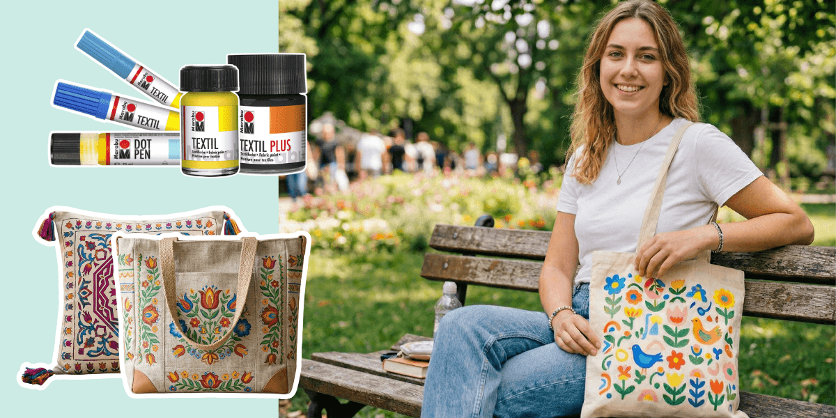 Marabu textilfesték DIY táska festéshez