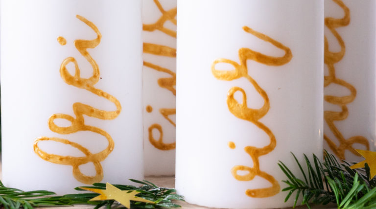 Adventi gyertyák feliratokkal, Marabu Candle Pen tollal