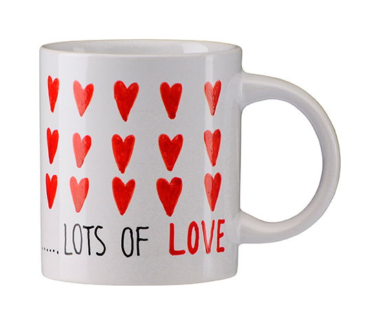 „Lots of love” feliratú bögre