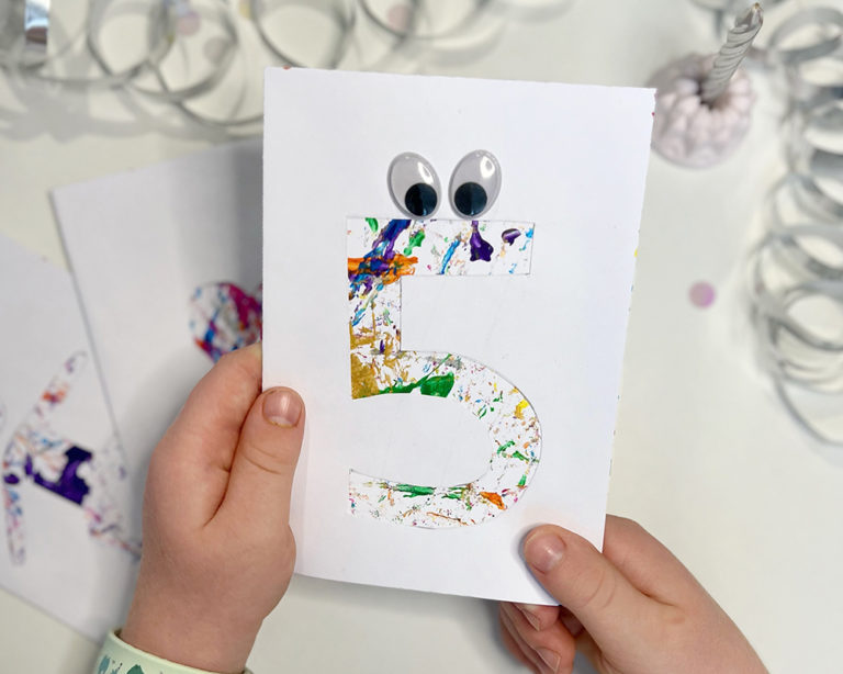 Golyós technikával festett képeslap Marabu KiDS Little Artist festékkel