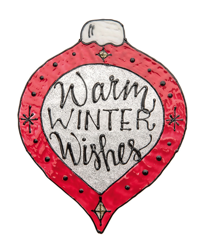 Warm Winter Wishes felirat üvegen