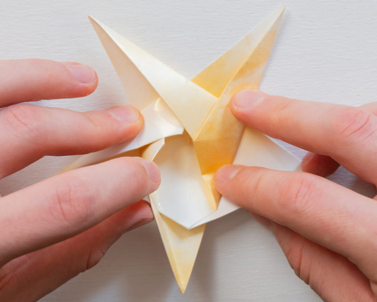 A kész origami csillag