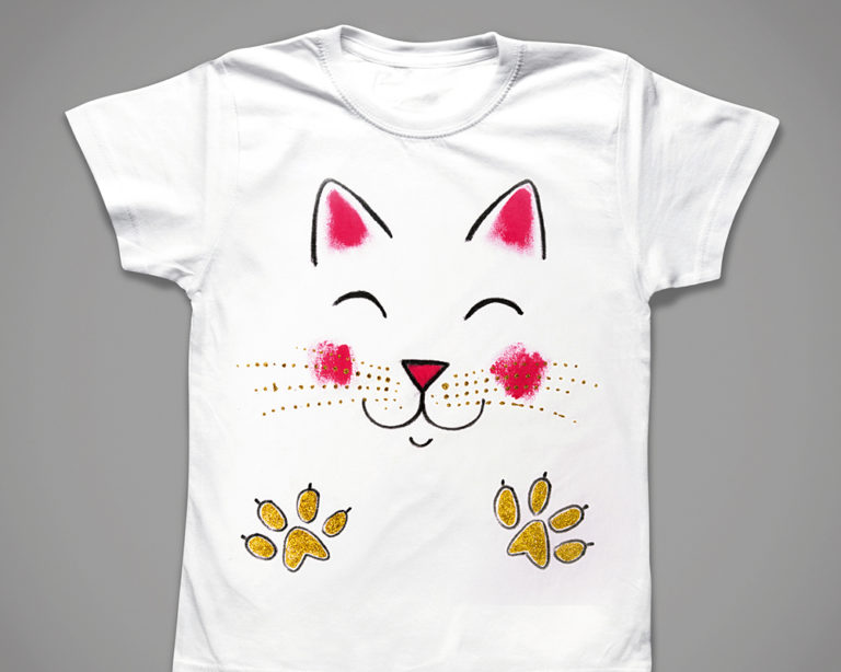 Cicás minta a megfestett pólón