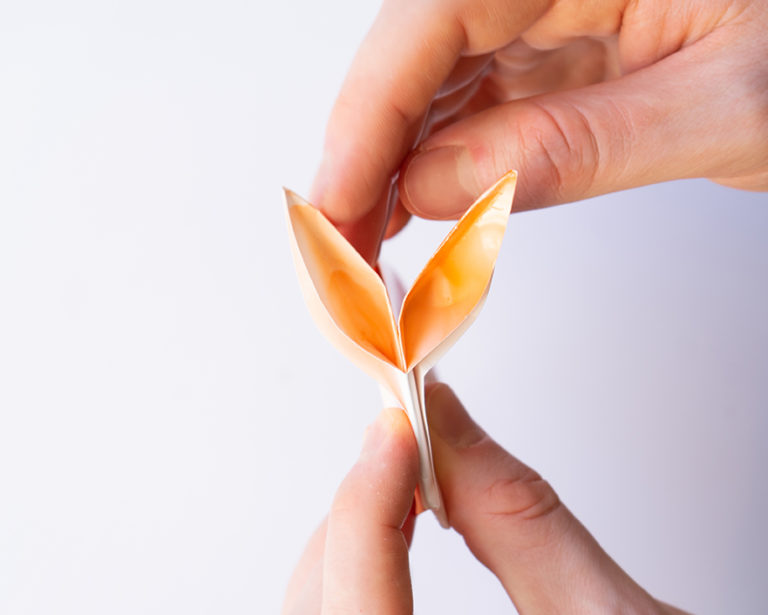 A kész origami nyuszi