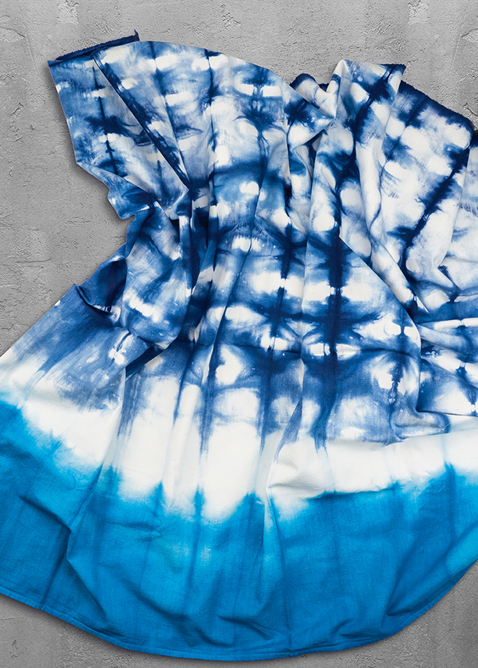 A shibori minta az anyagon