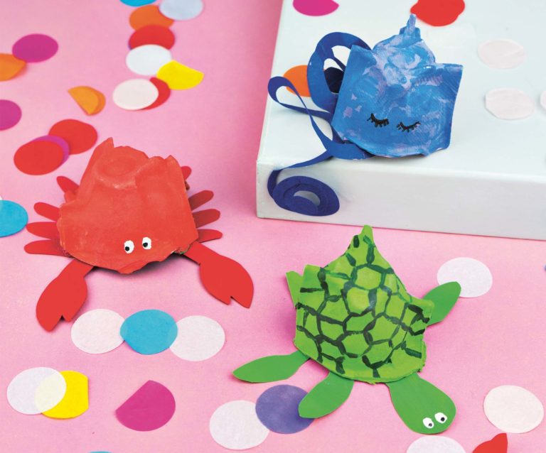Tengeri állatok tojástartóból, Marabu KiDS festékkel